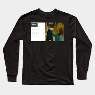 Calendar 2022 November with Korean Dramas Long Sleeve T-Shirt